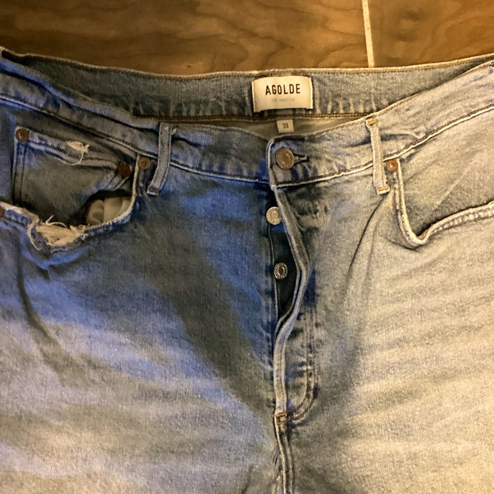 Agolde men’s jeans , Sz32 distressed, button fly. See pics for details